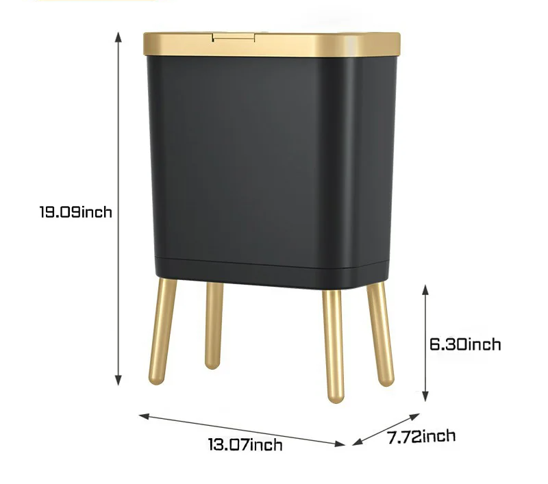 Odor-Sealing Push-Top Pet-Proof Trash Can (15L)