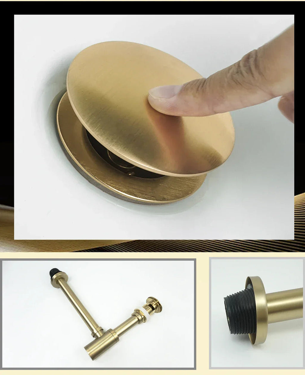 Odor-Sealing Solid Brass Pop-Up Sink Drain (Universal Fit)
