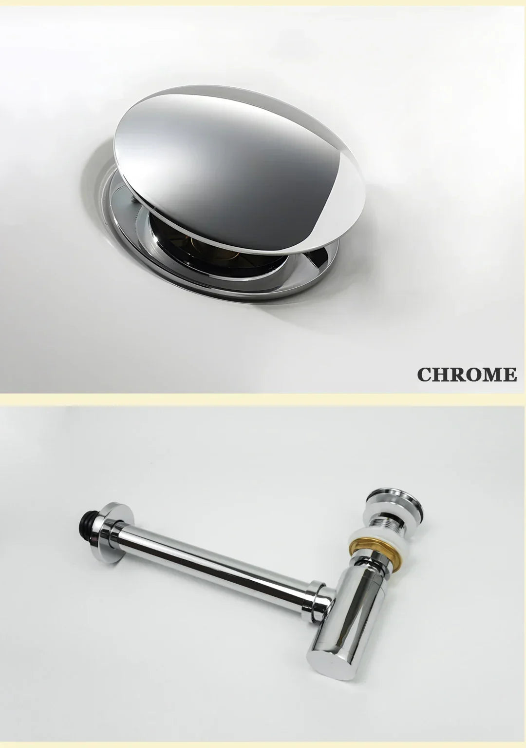Odor-Sealing Solid Brass Pop-Up Sink Drain (Universal Fit)