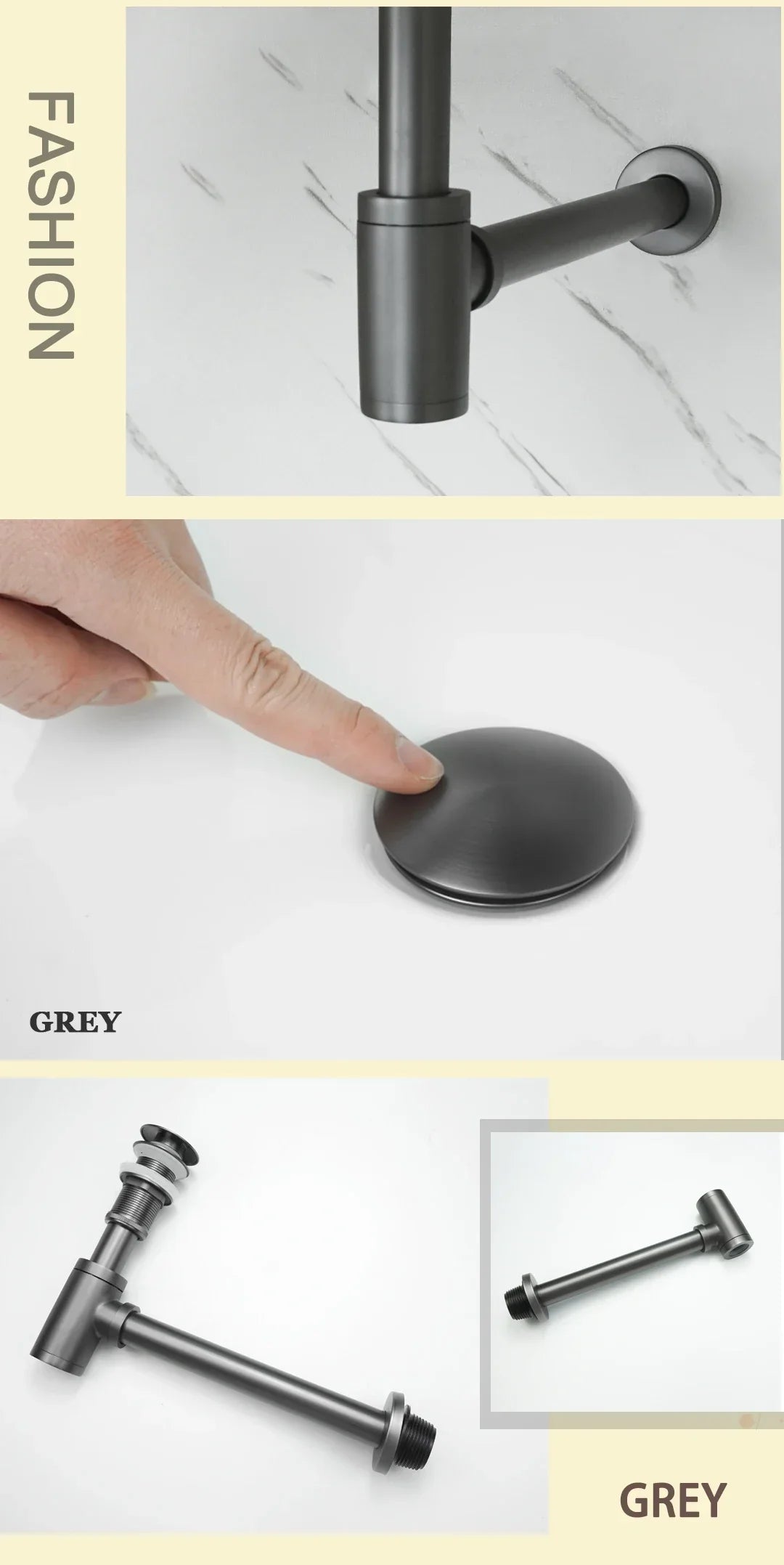 Odor-Sealing Solid Brass Pop-Up Sink Drain (Universal Fit)