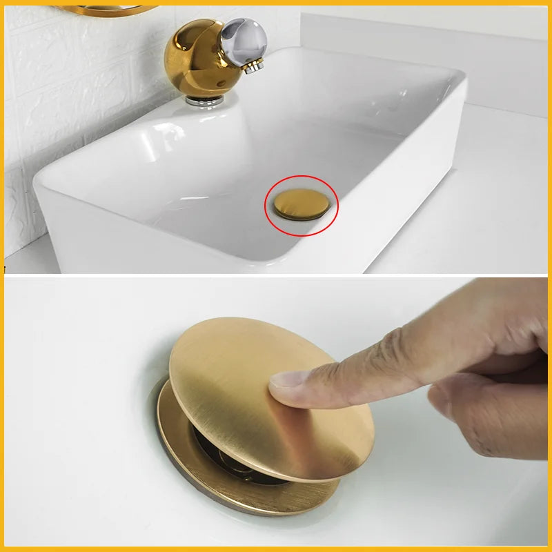Odor-Sealing Solid Brass Pop-Up Sink Drain (Universal Fit)
