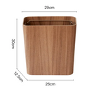 Odor-Sealing Wooden Press-Top Trash Bin