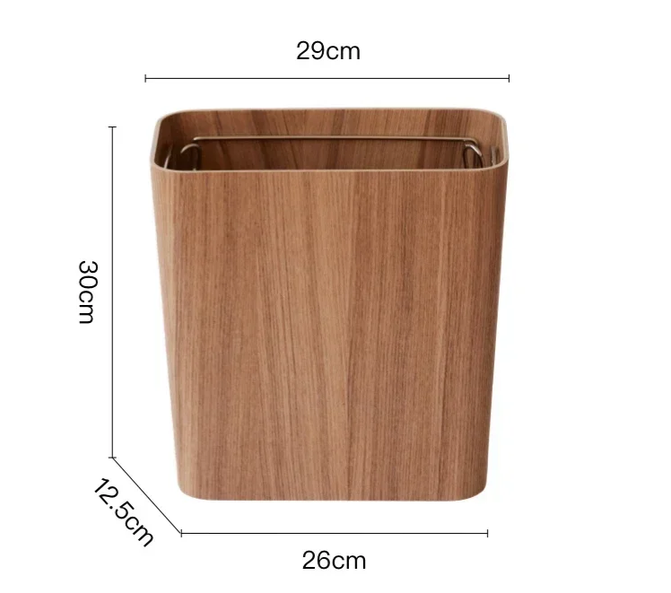 Odor-Sealing Wooden Press-Top Trash Bin
