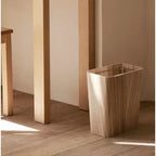 Odor-Sealing Wooden Press-Top Trash Bin