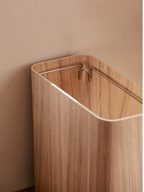 Odor-Sealing Wooden Press-Top Trash Bin