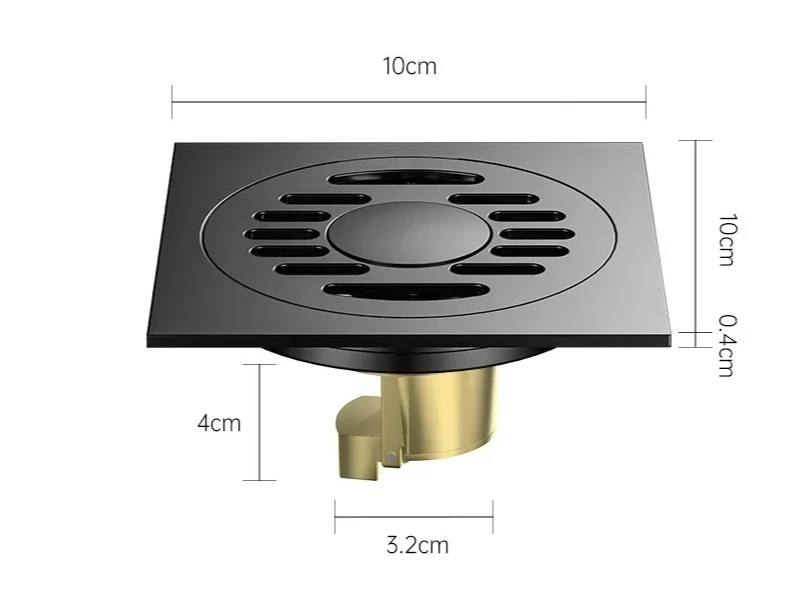 Odor-Trap Brushed 304 Stainless Steel Square Floor Drain