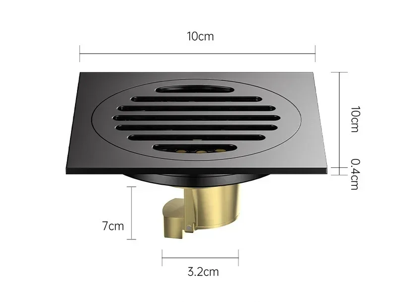 Odor-Trap Brushed 304 Stainless Steel Square Floor Drain