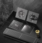 Odor-Trap Brushed 304 Stainless Steel Square Floor Drain