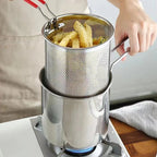 Oil-Saving 304 Stainless Steel Deep Fryer Pan (With Basket)