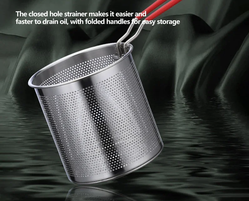 Oil-Saving 304 Stainless Steel Deep Fryer Pan (With Basket)