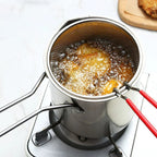 Oil-Saving 304 Stainless Steel Deep Fryer Pan (With Basket)