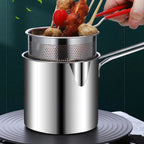 Oil-Saving 304 Stainless Steel Deep Fryer Pan (With Basket)