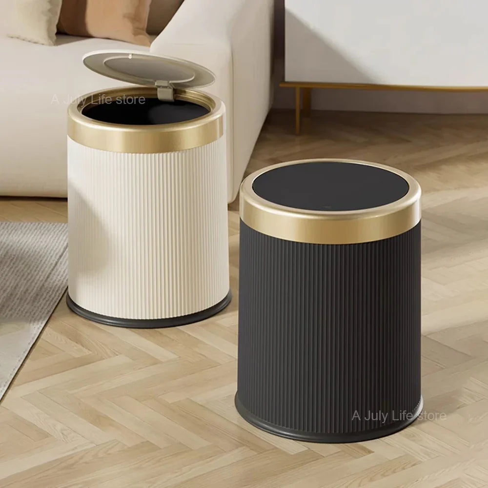 One-Touch Push-Button Trash Can (Removable Inner Bucket)