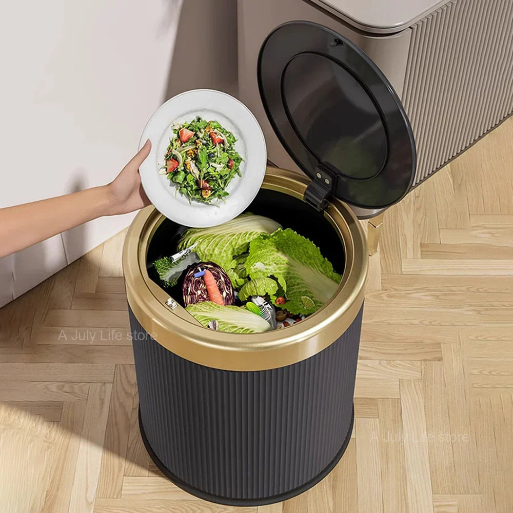 One-Touch Push-Button Trash Can (Removable Inner Bucket)