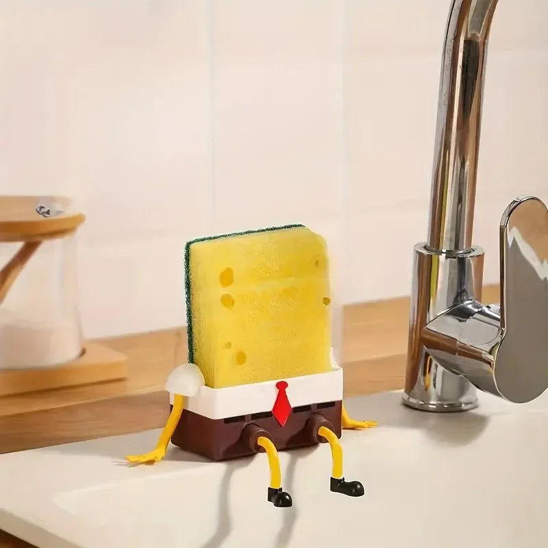 Open-Drain Wall-Mounted Sink Organizer (Sponge & Brush Holder)