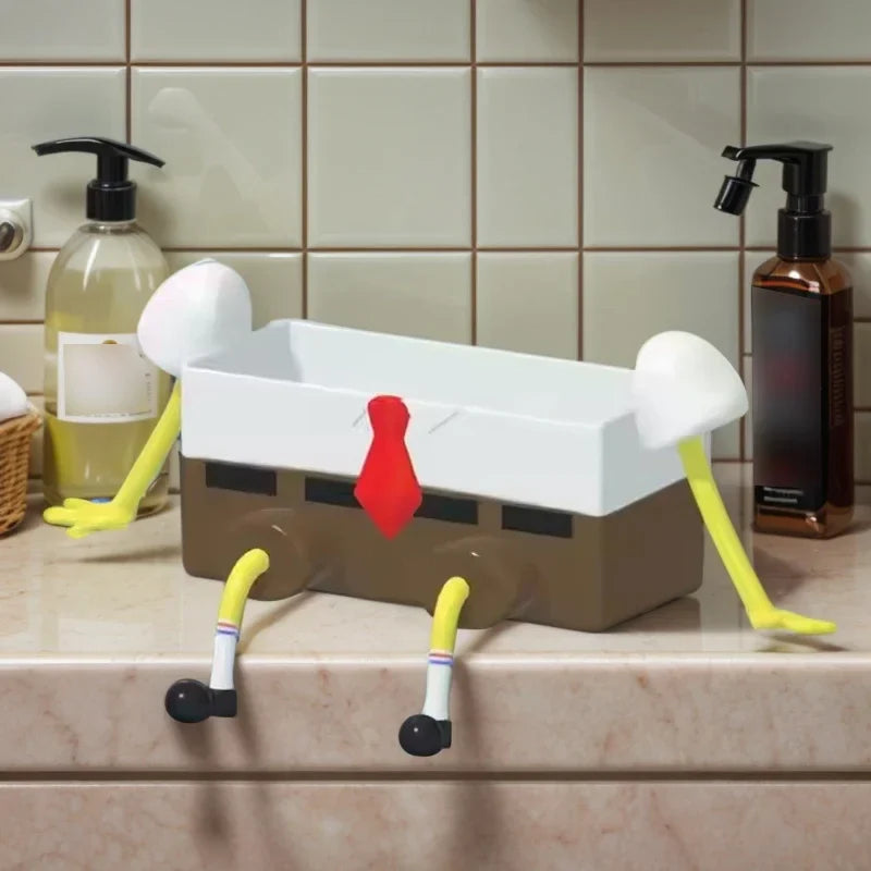Open-Drain Wall-Mounted Sink Organizer (Sponge & Brush Holder)