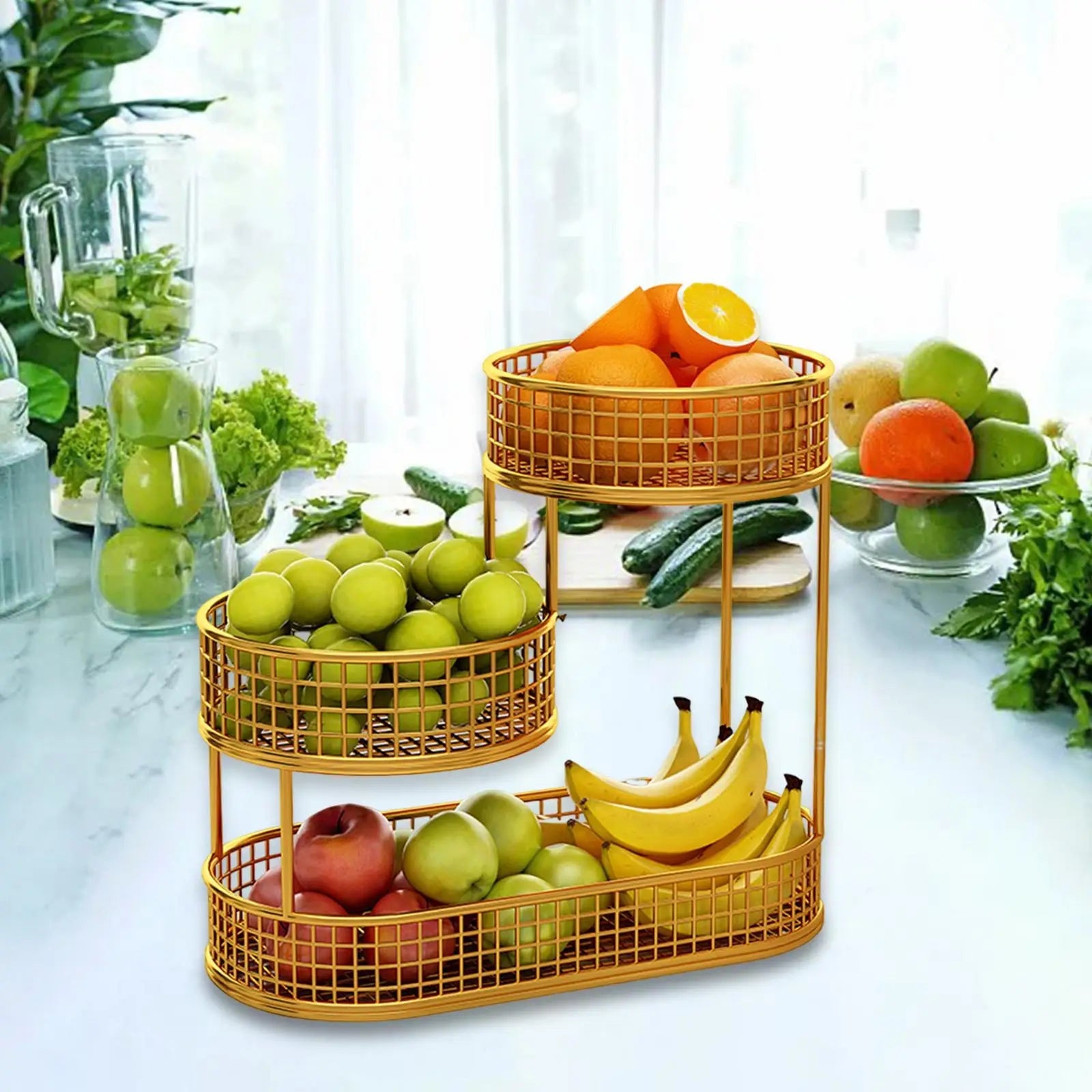 Open Wire Metal Fruit & Vegetable Basket