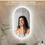 Oval Anti-Fog Touch Dimmable LED Bathroom Mirror
