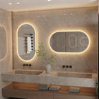 Oval Anti-Fog Touch Dimmable LED Bathroom Mirror