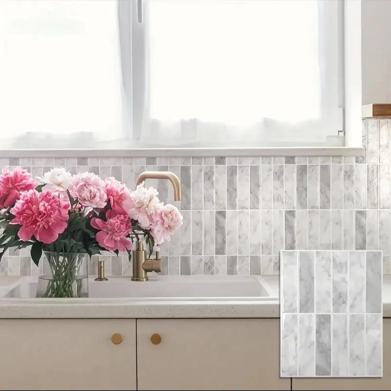 Peel-And-Stick Heat-Resistant & Waterproof Wall Tiles