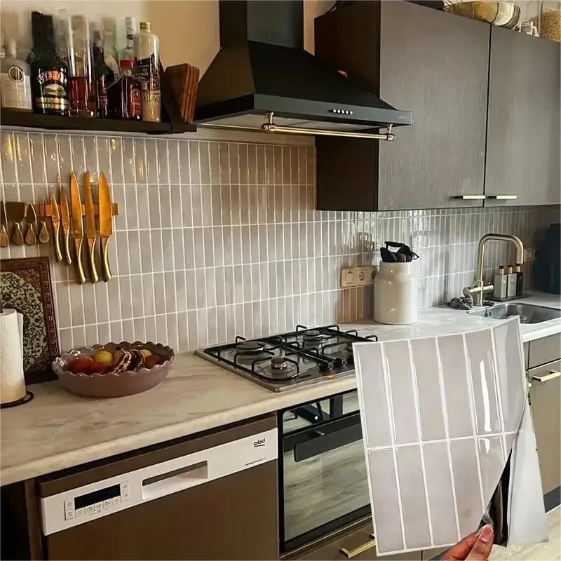 Peel-And-Stick Heat-Resistant & Waterproof Wall Tiles