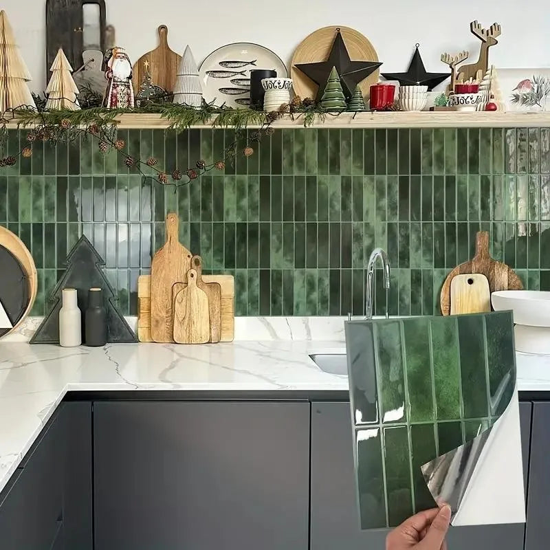 Peel-And-Stick Heat-Resistant & Waterproof Wall Tiles