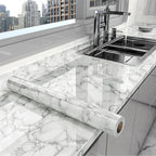 Peel-And-Stick Waterproof Oil-Resistant Marble Film