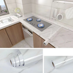 Peel-And-Stick Waterproof Oil-Resistant Marble Film