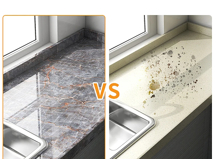 Peel-And-Stick Waterproof Oil-Resistant Marble Film