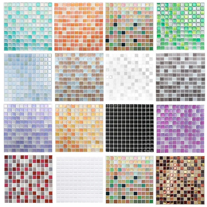Peel & Stick Glass-Look 3D Tile Stickers (Set of 5 or 10)