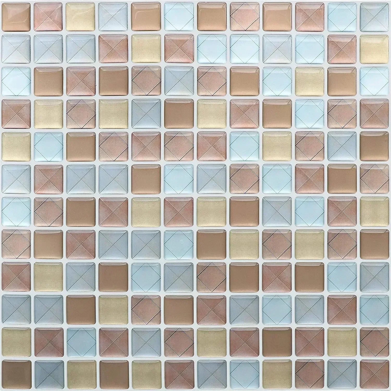 Peel & Stick Glass-Look 3D Tile Stickers (Set of 5 or 10)