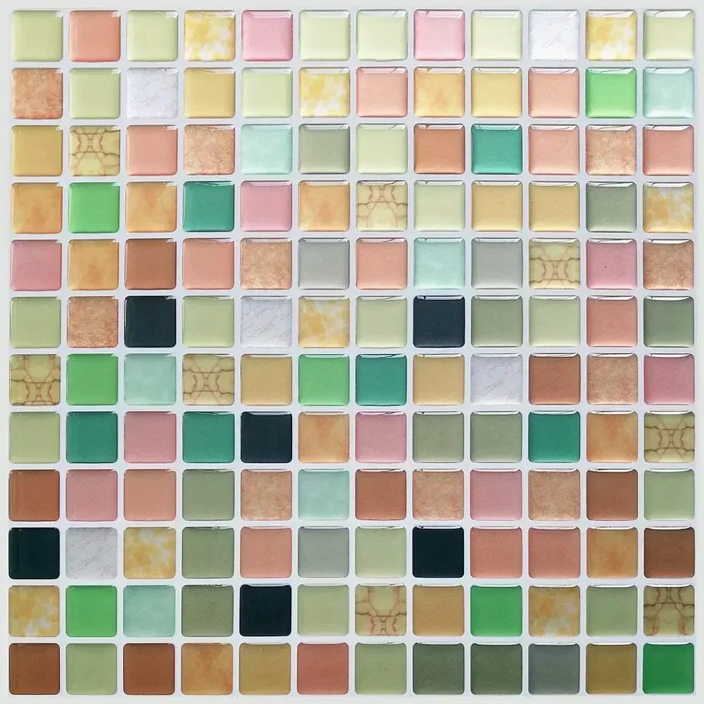 Peel & Stick Glass-Look 3D Tile Stickers (Set of 5 or 10)