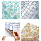 Peel & Stick Glass-Look 3D Tile Stickers (Set of 5 or 10)