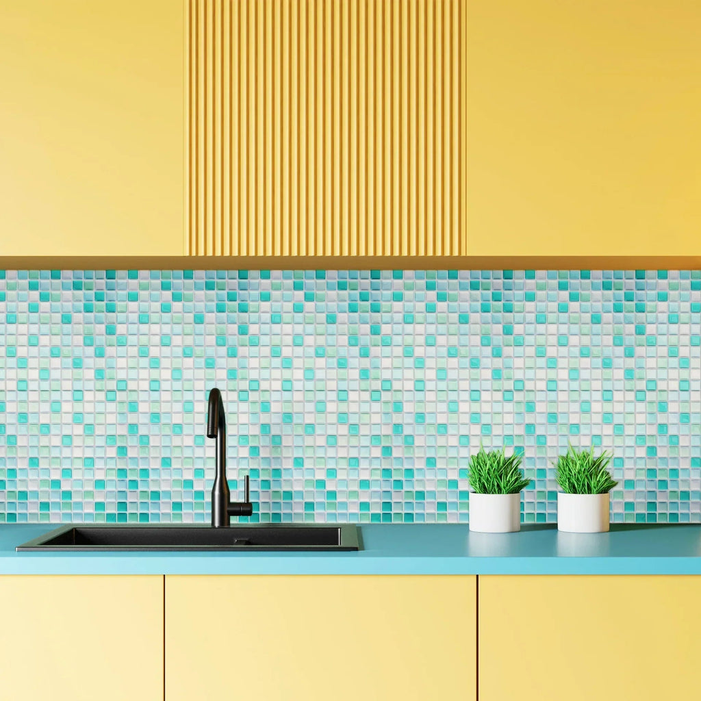 Peel & Stick Glass-Look 3D Tile Stickers (Set of 5 or 10)