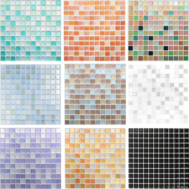 Peel & Stick Glass-Look 3D Tile Stickers (Set of 5 or 10)