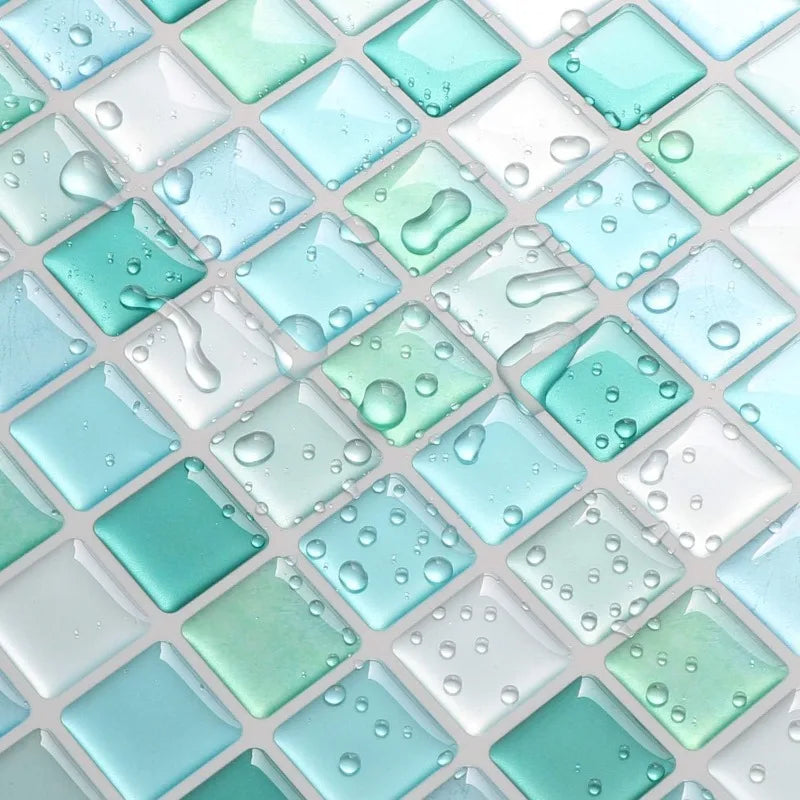 Peel & Stick Glass-Look 3D Tile Stickers (Set of 5 or 10)