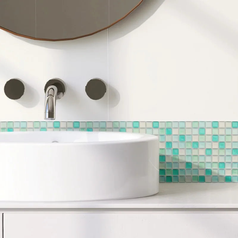 Peel & Stick Glass-Look 3D Tile Stickers (Set of 5 or 10)