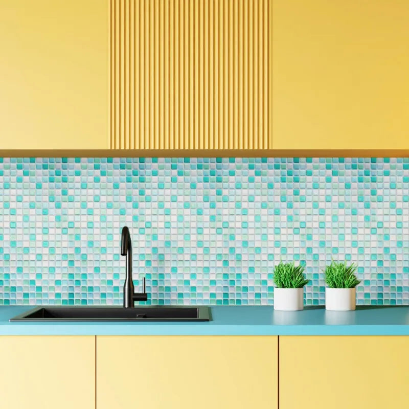 Peel & Stick Glass-Look 3D Tile Stickers (Set of 5 or 10)