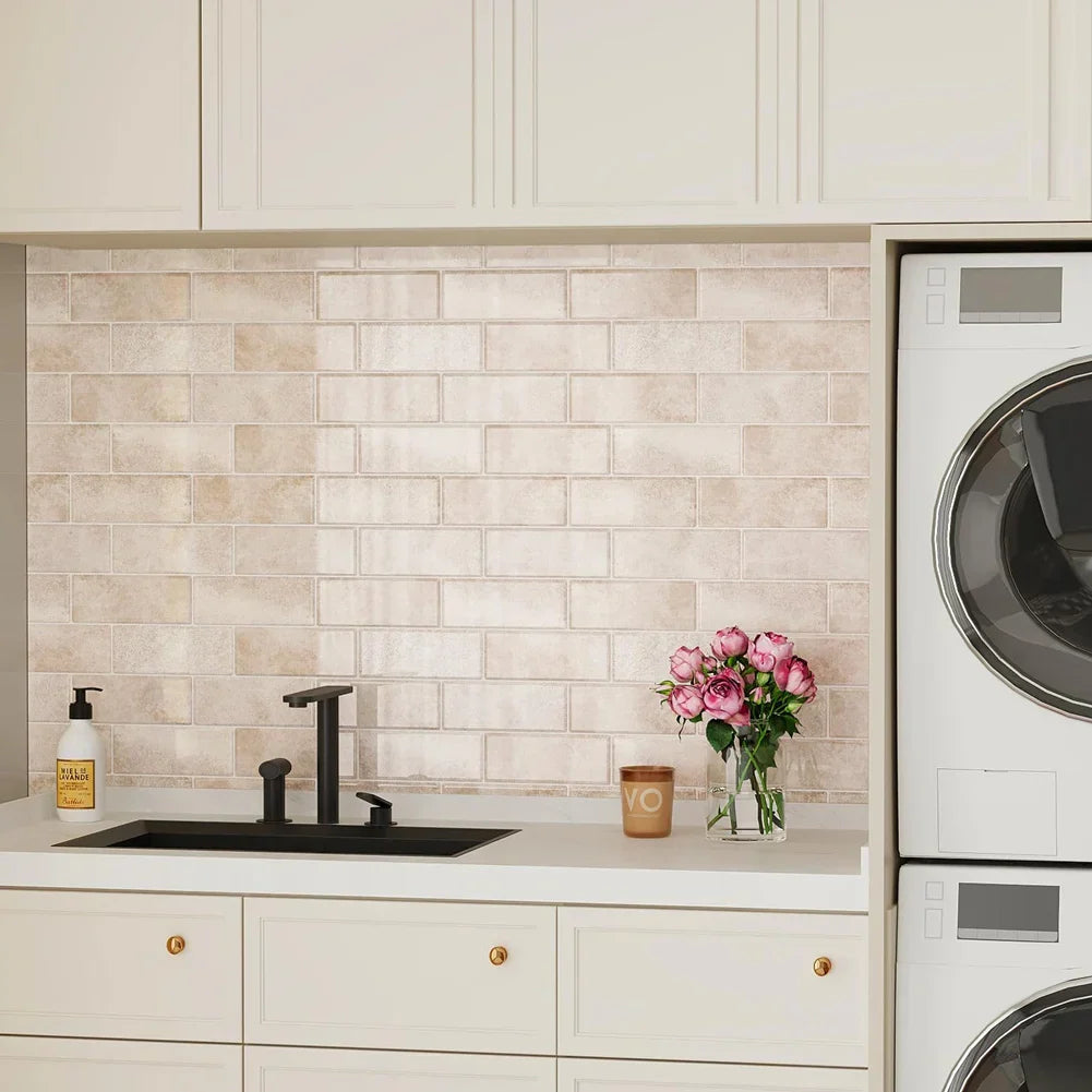 Peel & Stick Waterproof Vinyl Subway Backsplash Tiles (10-Pack)