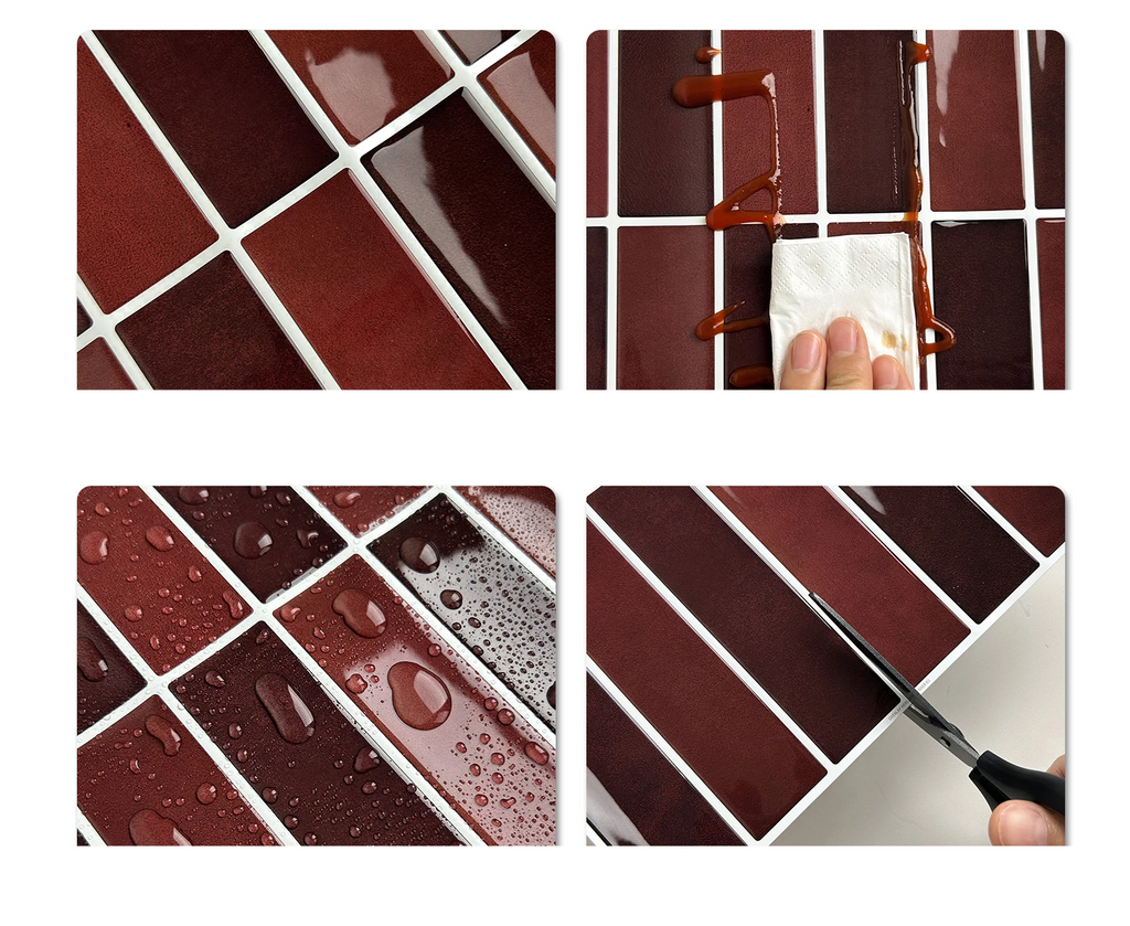 Peel-and-Stick Waterproof 3D Marble Wall Tiles (10-Piece Pack)