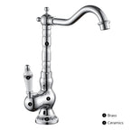 Polished Antique Brass Wall-Mount Faucet (360° Swivel Spout)