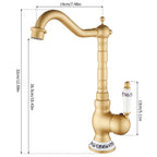 Polished Antique Brass Wall-Mount Faucet (360° Swivel Spout)