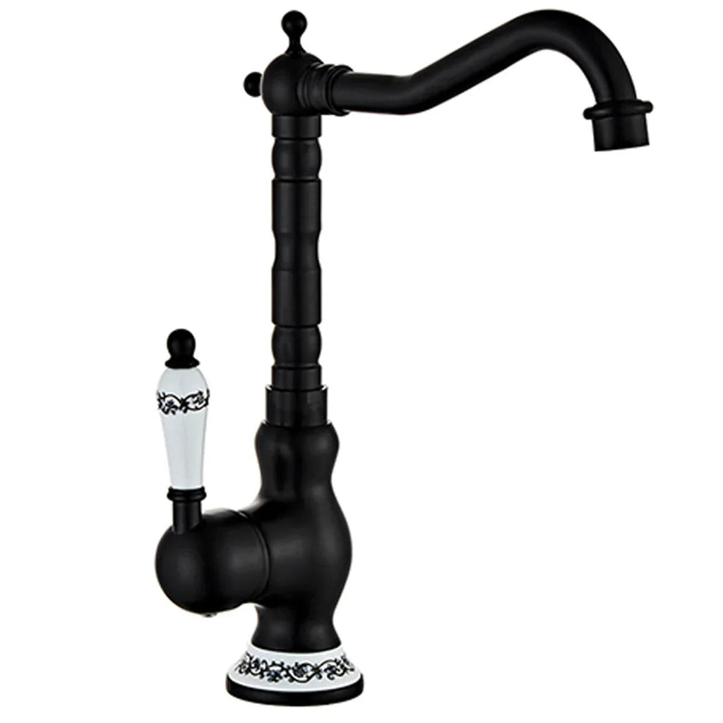 Polished Antique Brass Wall-Mount Faucet (360° Swivel Spout)