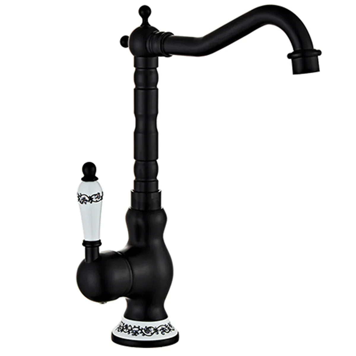 Polished Antique Brass Wall-Mount Faucet (360° Swivel Spout)