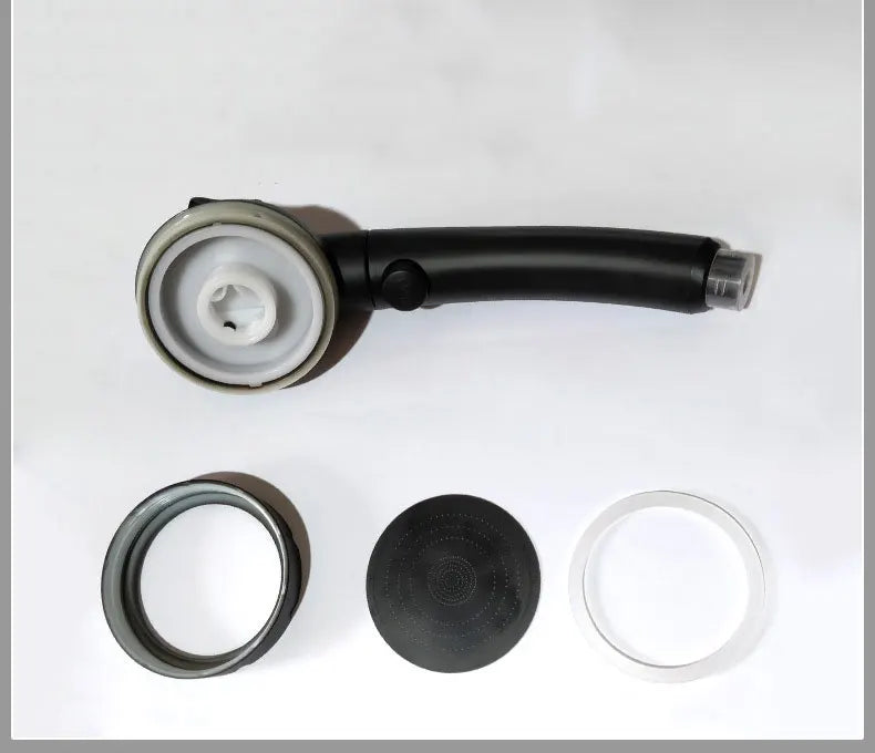 Polished Black Brass Wall-Mount Faucet (360° Swivel & Side Sprayer)
