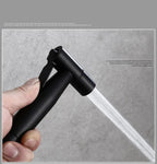 Polished Black Brass Wall-Mount Faucet (360° Swivel & Side Sprayer)