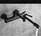 Premium Brass 360° Swivel Wall-Mount Kitchen Faucet