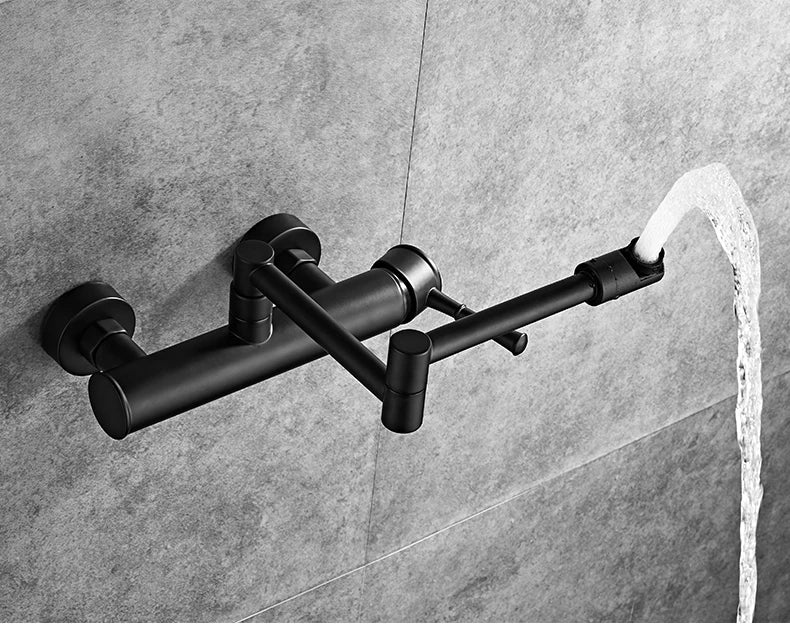 Premium Brass 360° Swivel Wall-Mount Kitchen Faucet