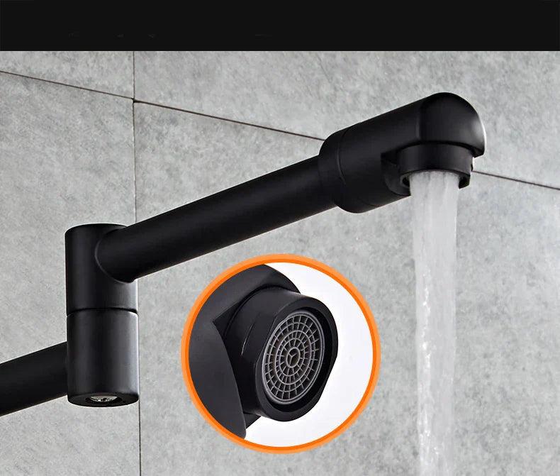 Premium Brass 360° Swivel Wall-Mount Kitchen Faucet