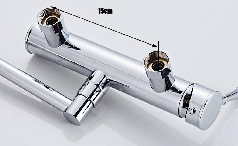 Premium Brass 360° Swivel Wall-Mount Kitchen Faucet